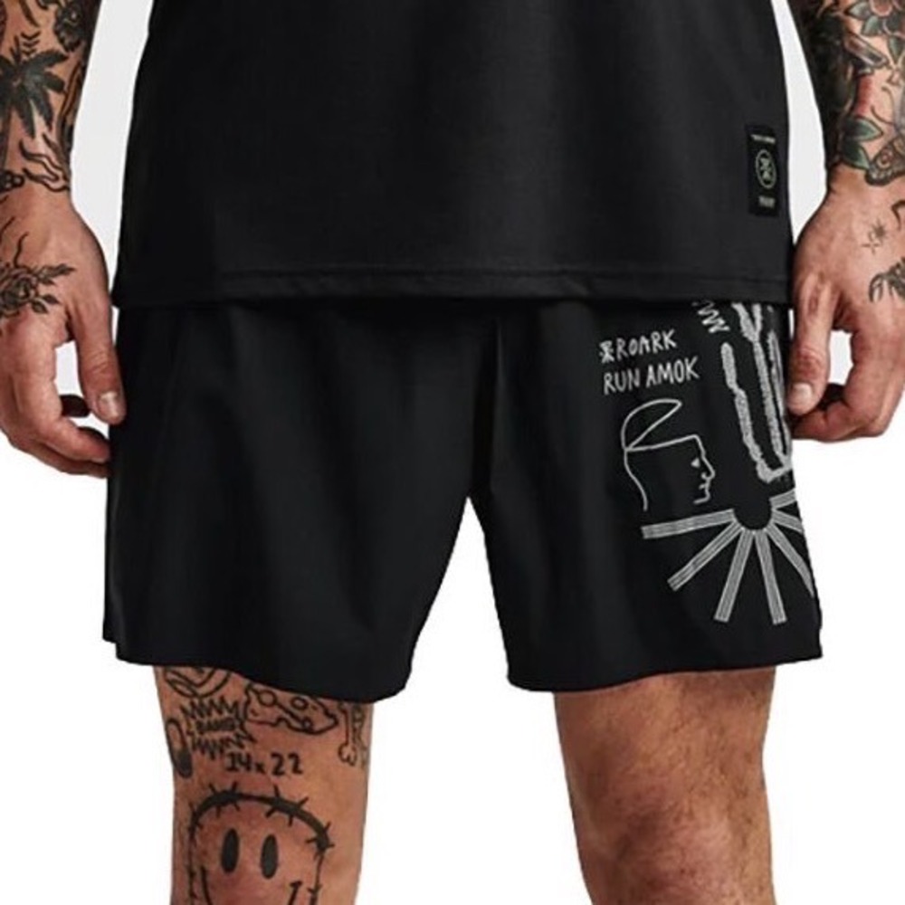 ROARK Alta 7" Short Lined Running Shorts Black Size M Trails Hiking Performance